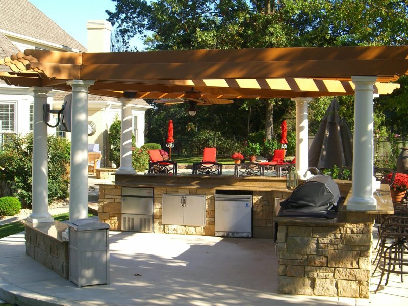 Pergola Patio with barbecue