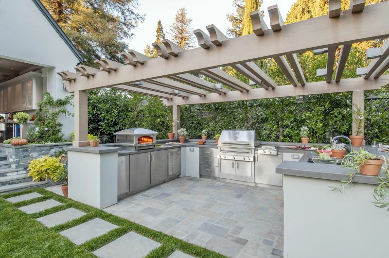 Pergola Patio with barbecue