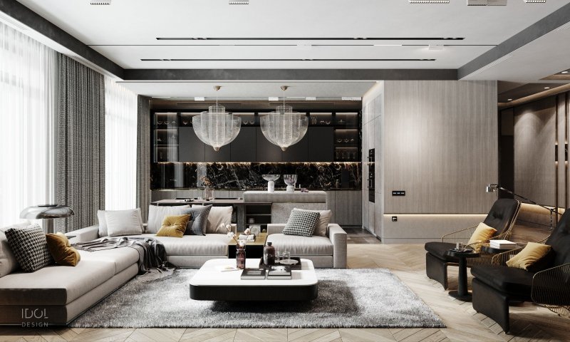 The interior of apartments in a modern style