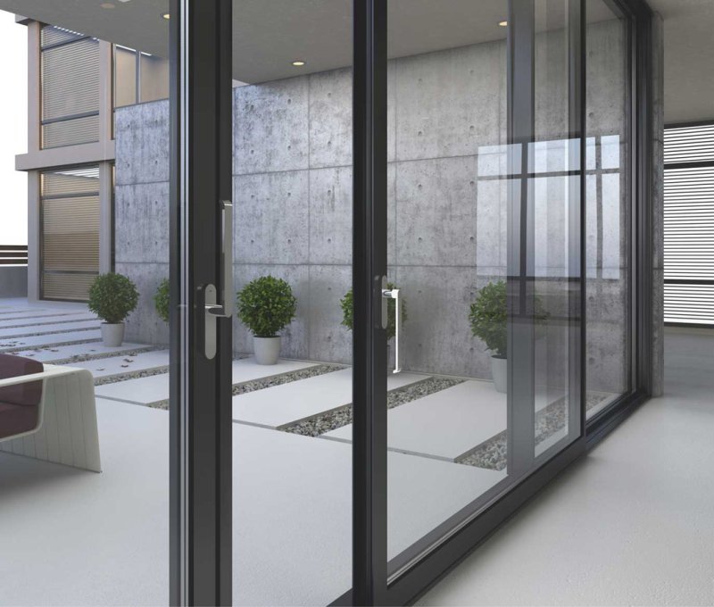 Sliding aluminum doors