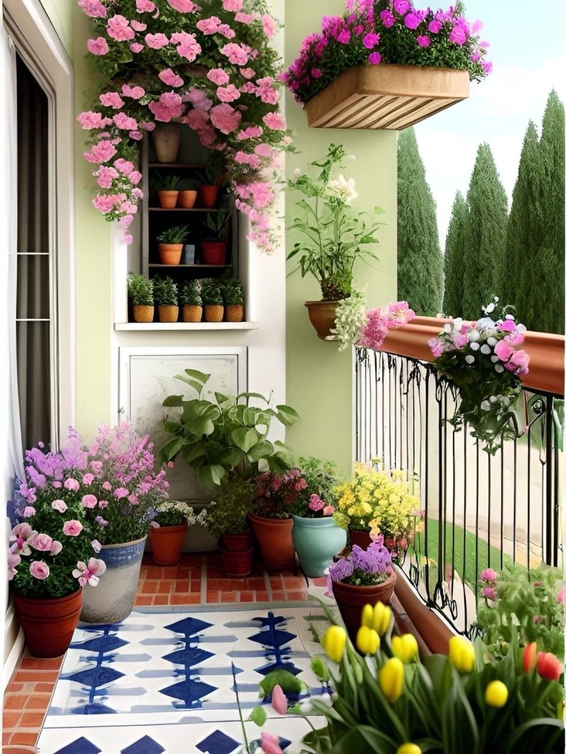 Flowers on the balcony