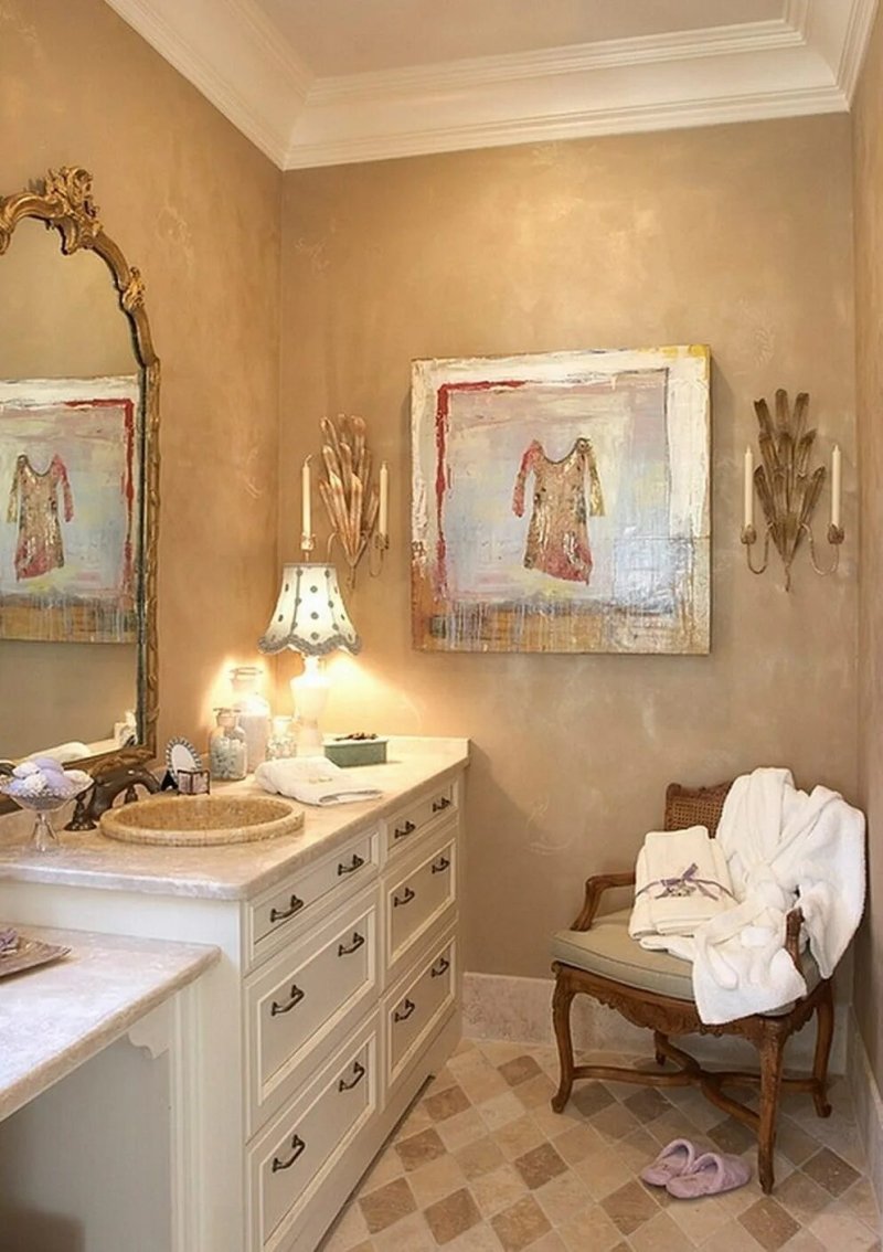 Decorative plaster in the bathroom