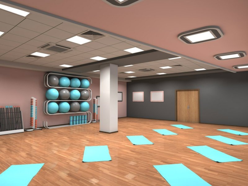 The interior of the gym for fitness