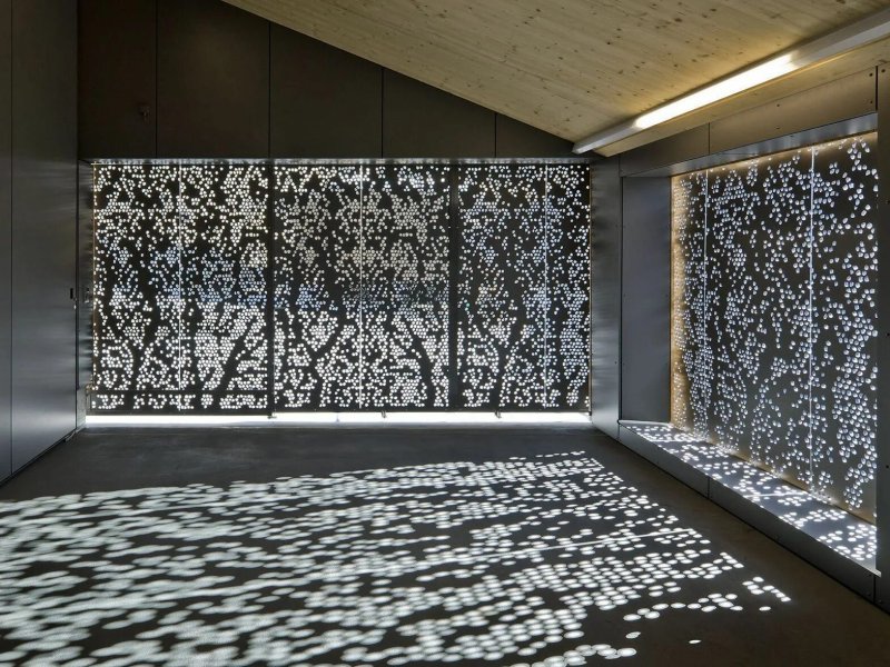 Perforated metal in the interior