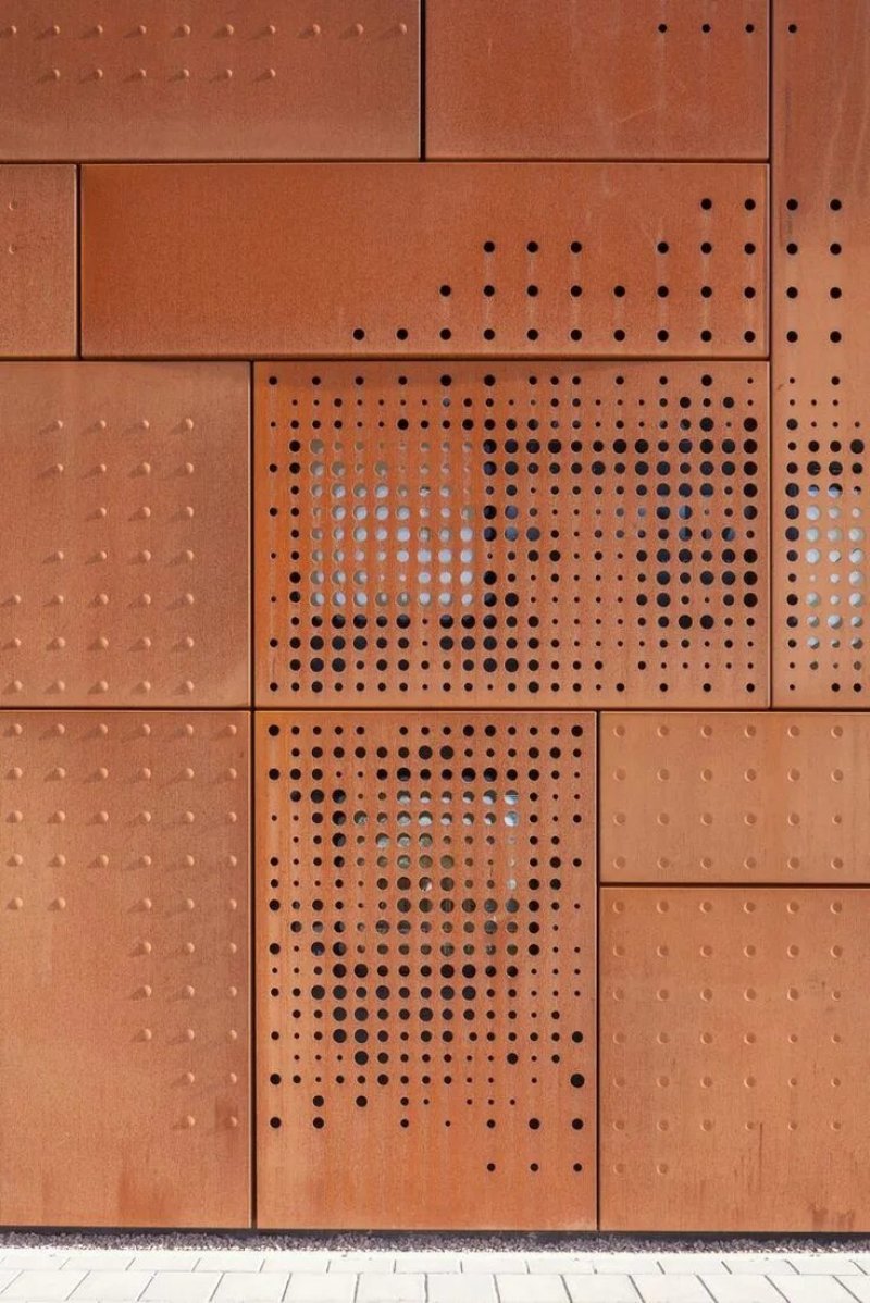 Perforated panels for the facade