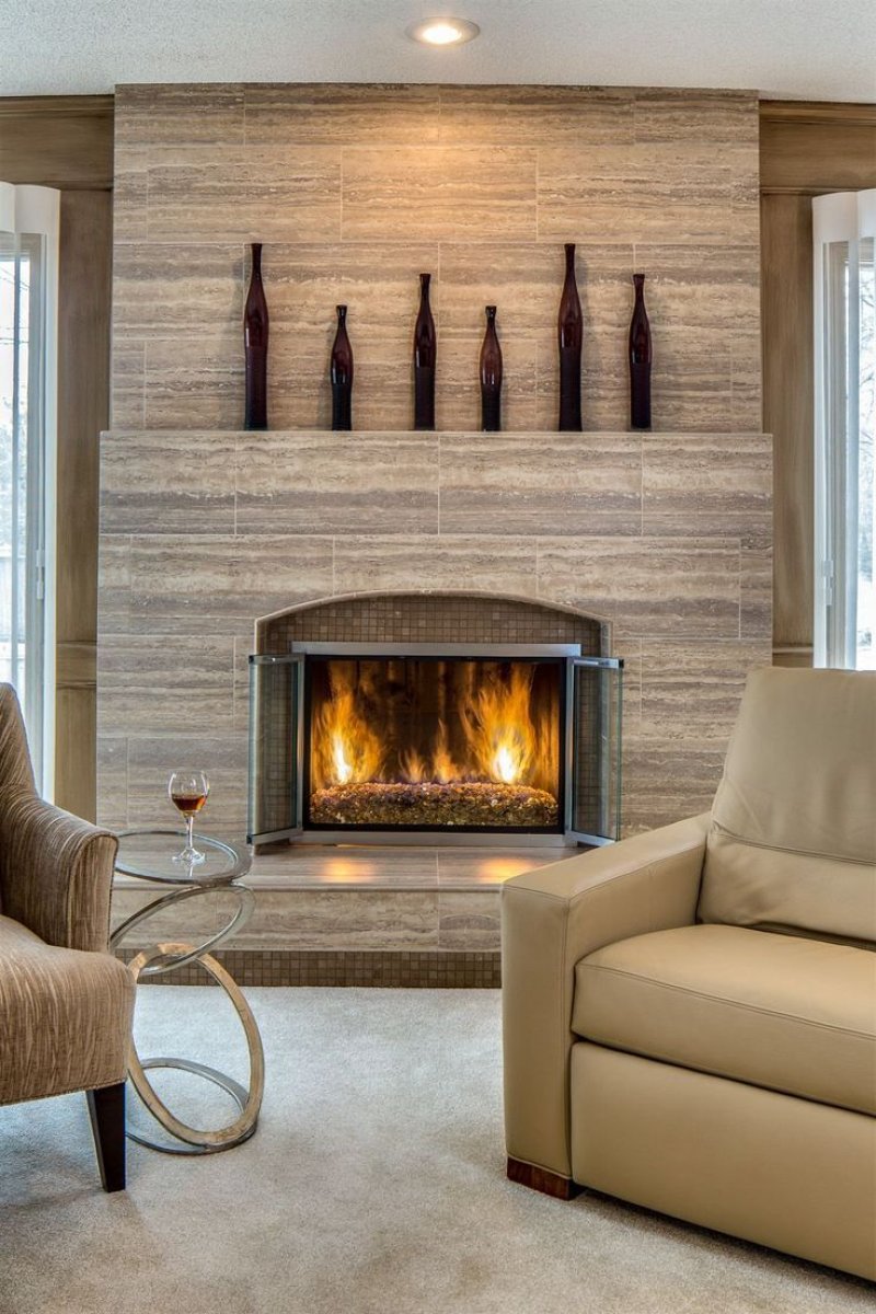 Fireplace in a modern interior