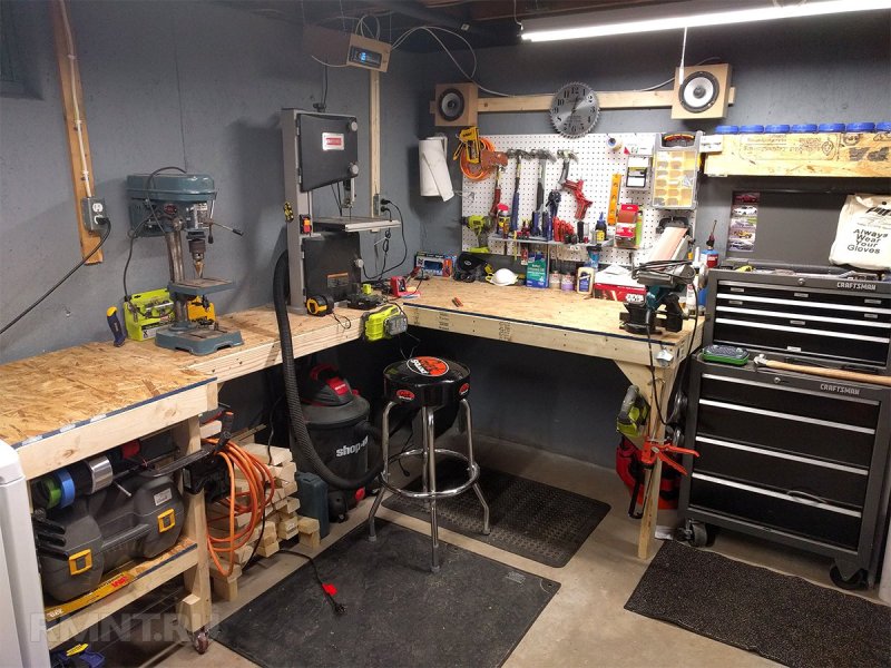 Arrangement of the workshop in the garage