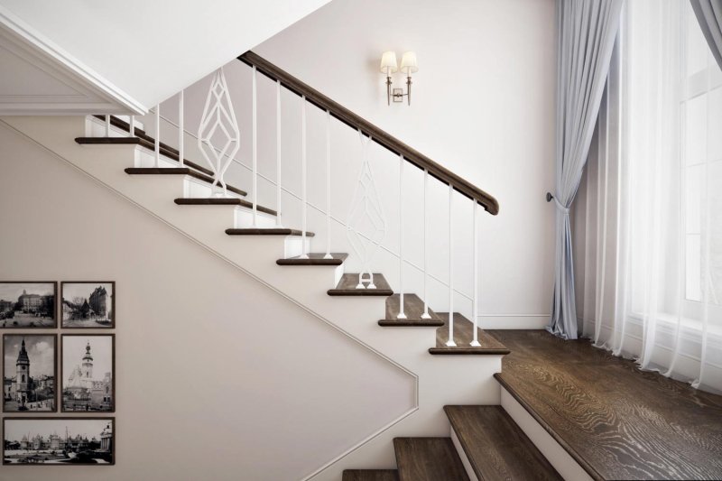 White staircase in the interior