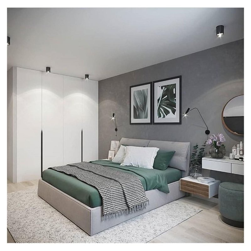 Bedical in a modern style in gray tones