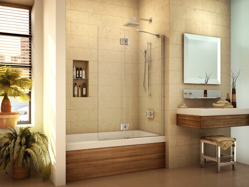 Bathroom glass curtain