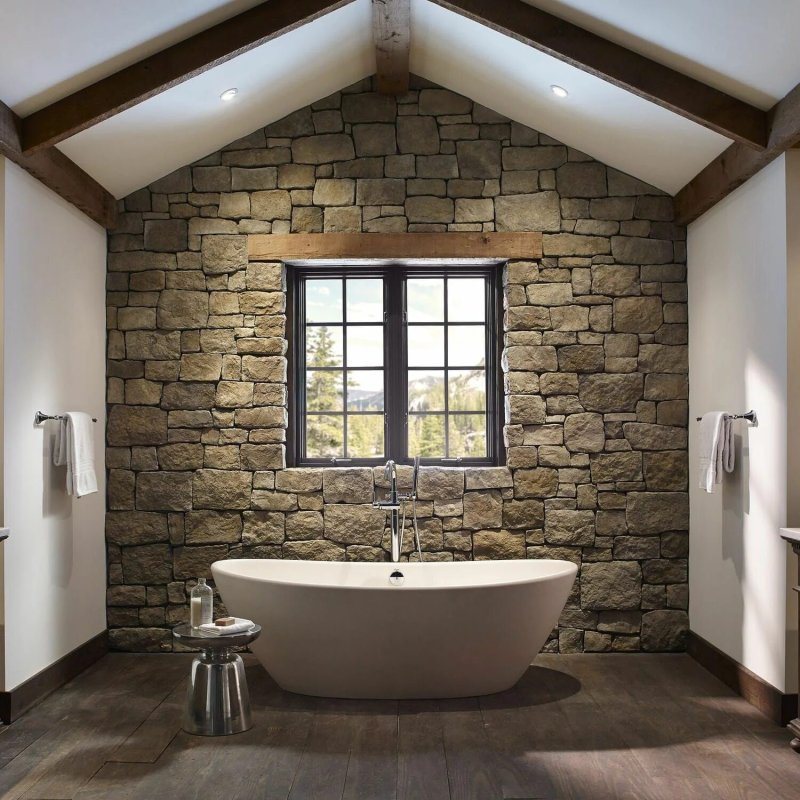 Bathroom finishing with stone