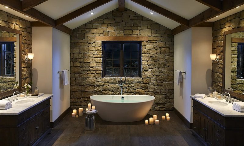 Bathroom finishing with stone