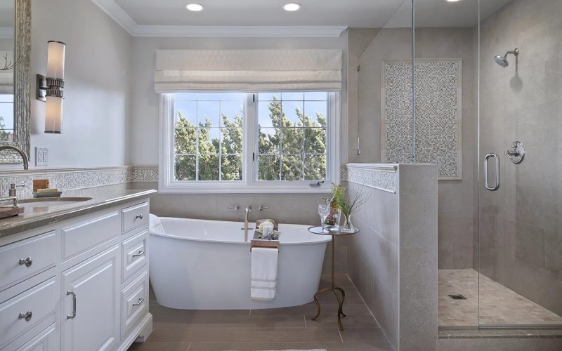 Bathroom interior with a window