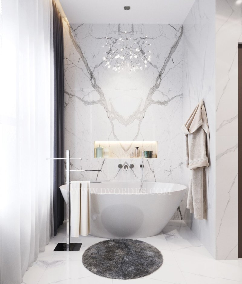 The design of the bathroom interior