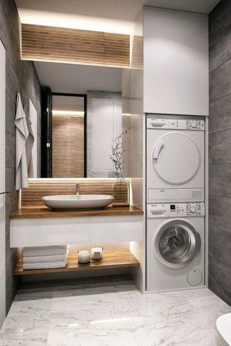 Bathroom design with washing machine