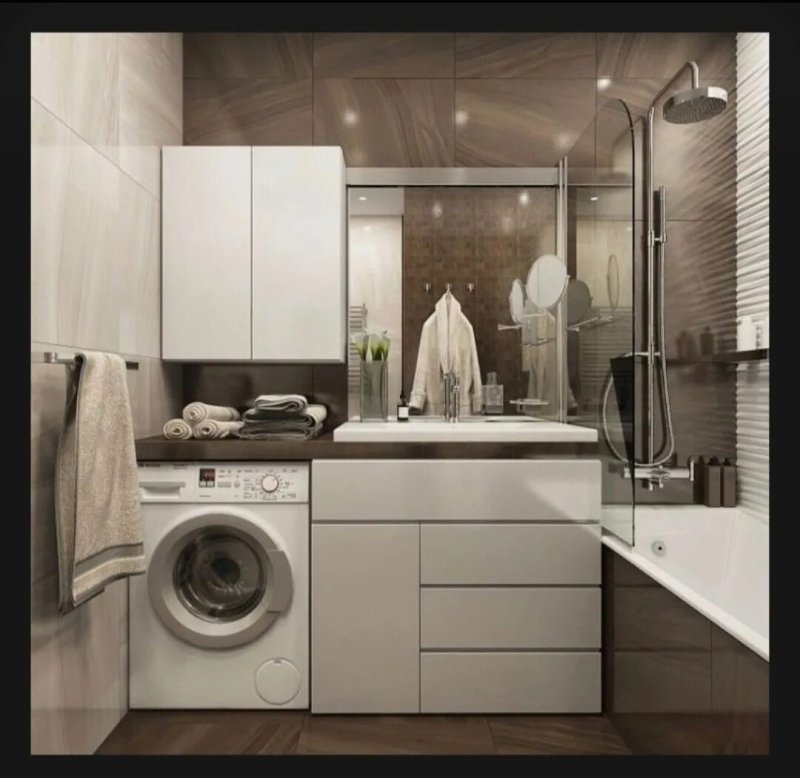 Bathroom design with washing machine