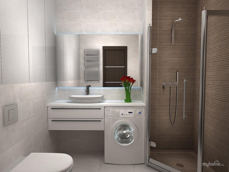 Bathroom design with washing machine