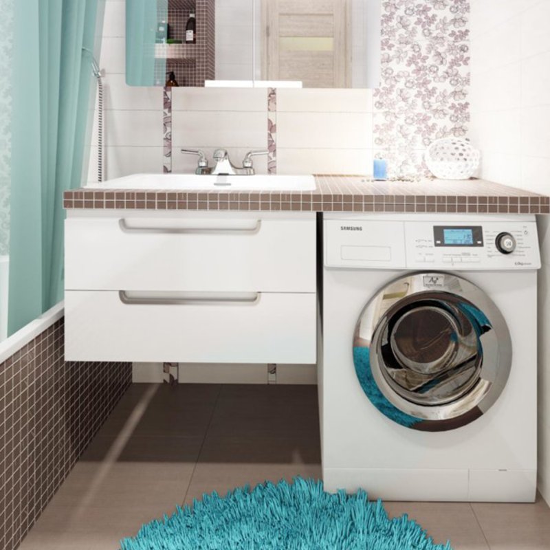 Bathroom design with washing machine