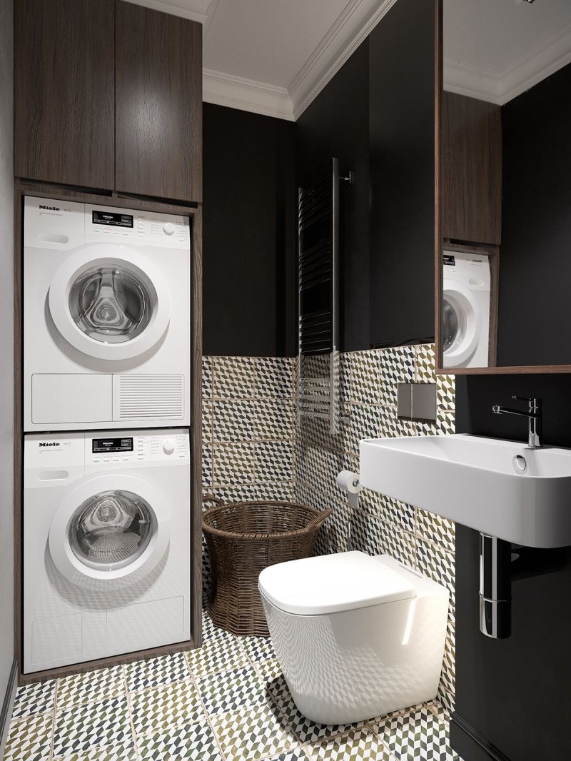 Bathroom design with washing machine