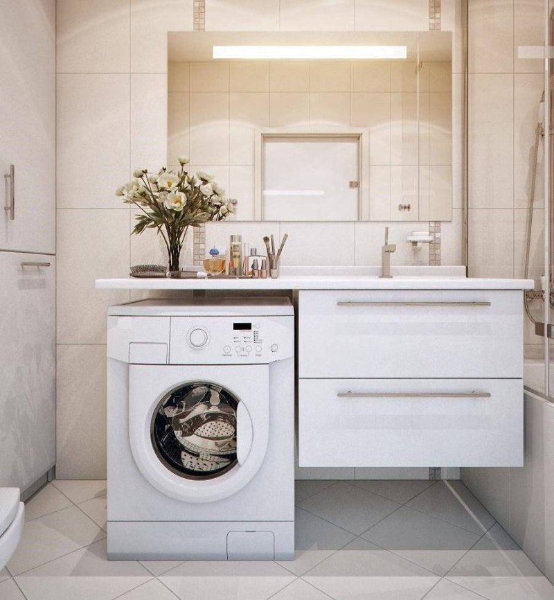 Bathroom design with washing machine