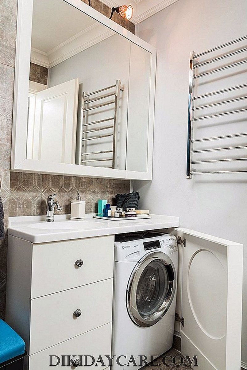 Bathroom design with washing machine