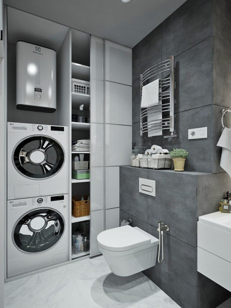 Bathroom design with washing machine