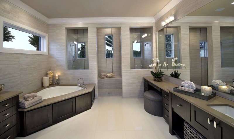 Bathroom in a private house design