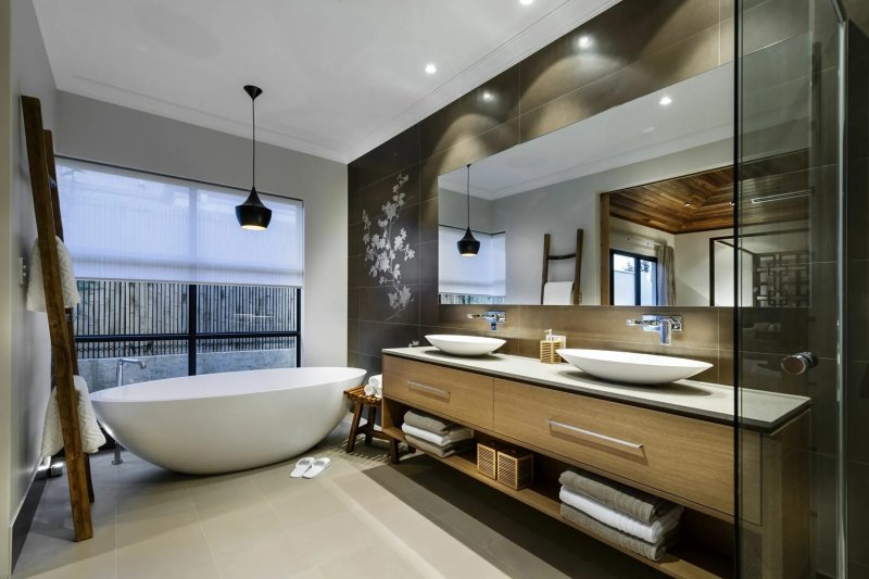 The interior of the bathroom in a modern style