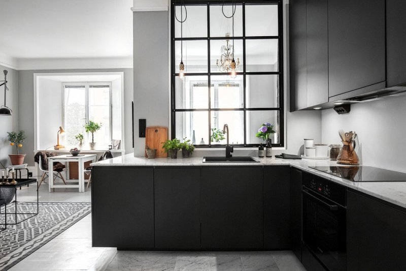 Gray kitchen in a modern style