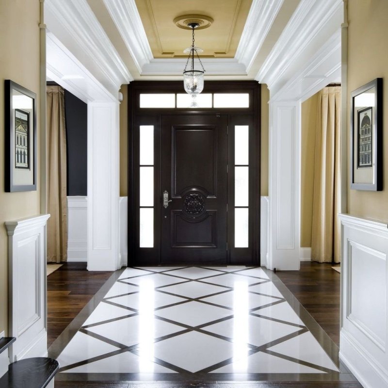 Porcelain stoneware in the interior of the hallway