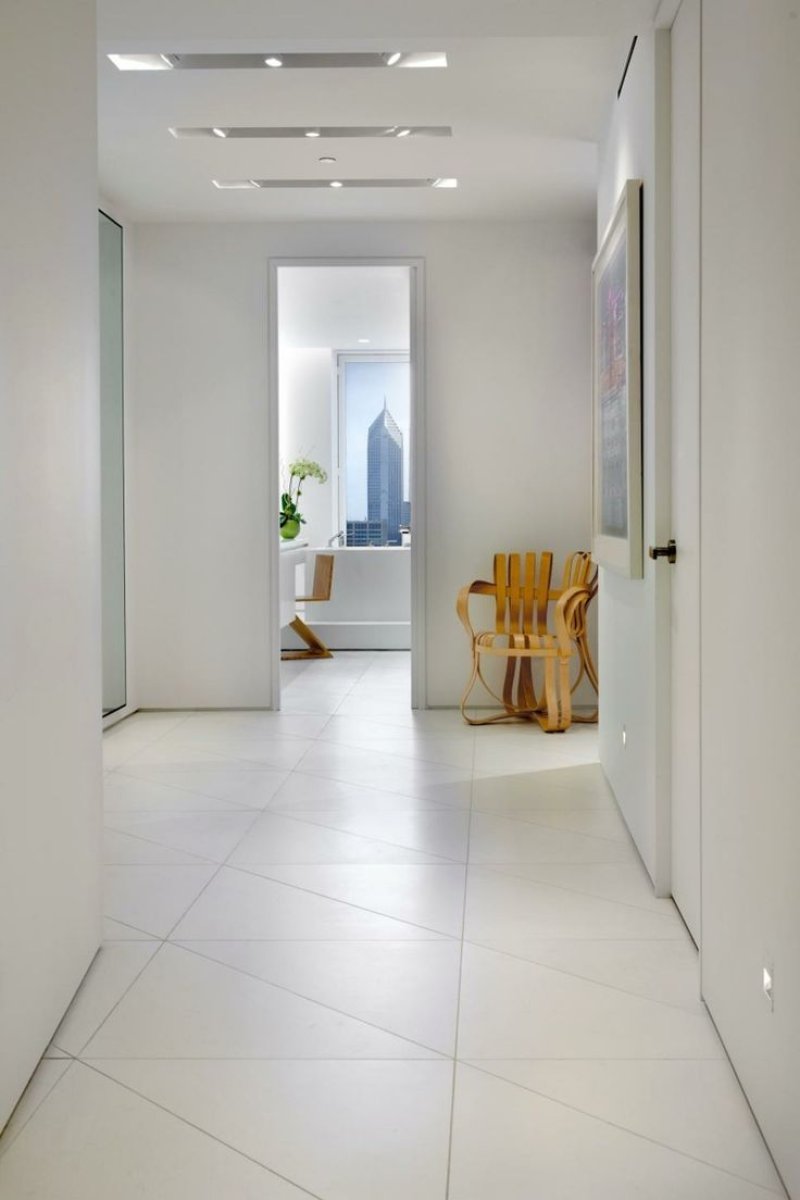 White floors in the interior