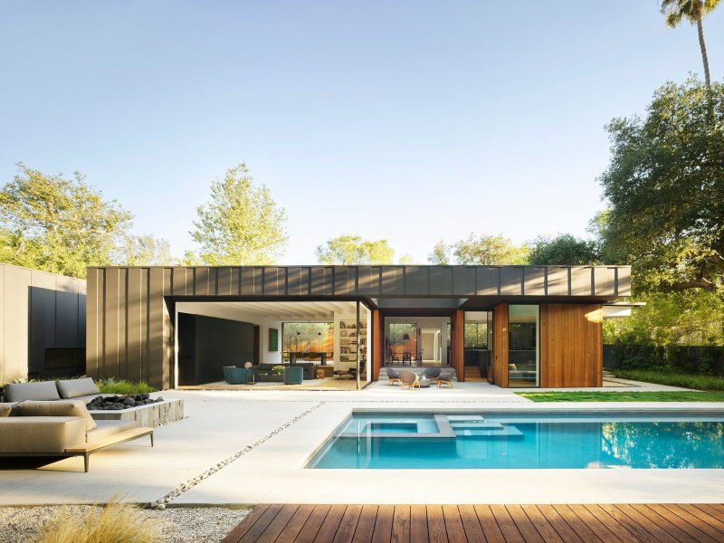 Modern houses with a pool