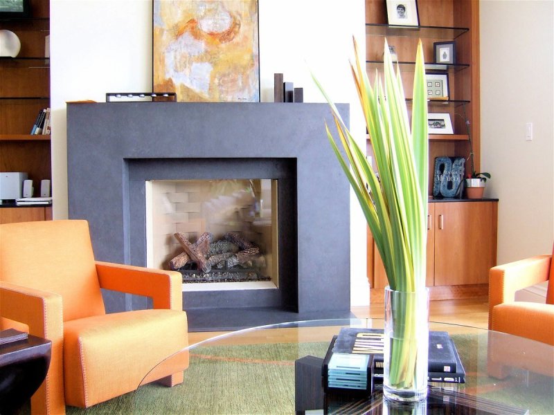 Fireplace in a modern interior