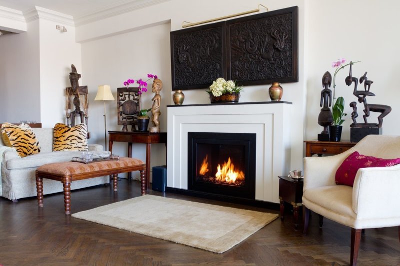 Fireplace in a modern interior