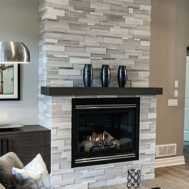 Tile fireplace decoration