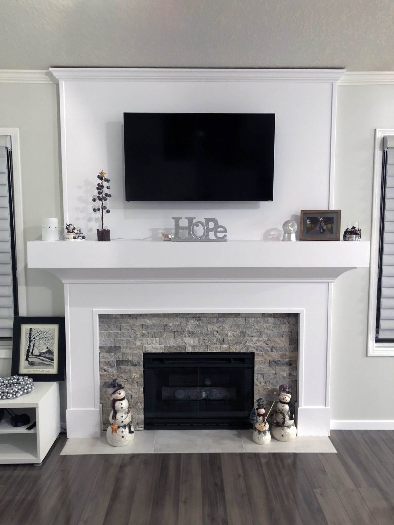 Fireplace in the interior of the living room in a modern style