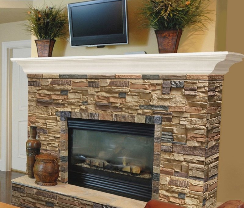 Fireplaces trimmed with decorative stone