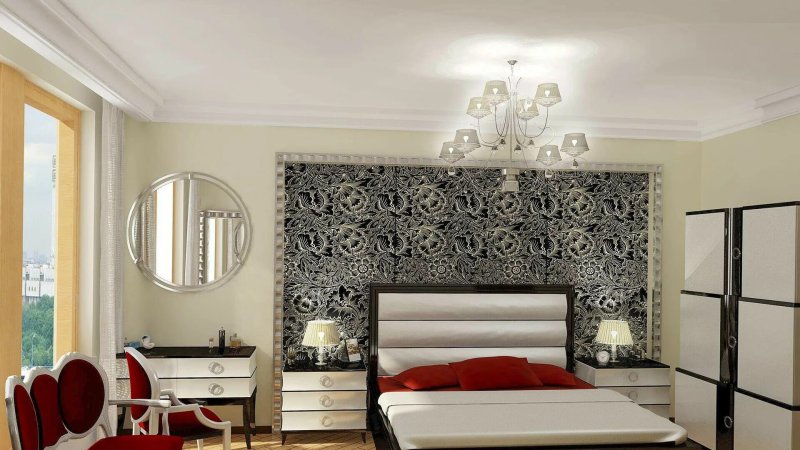 Artdeco style of the bedroom interior