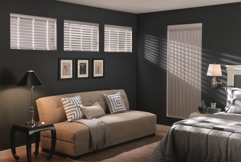 Black blinds in the interior