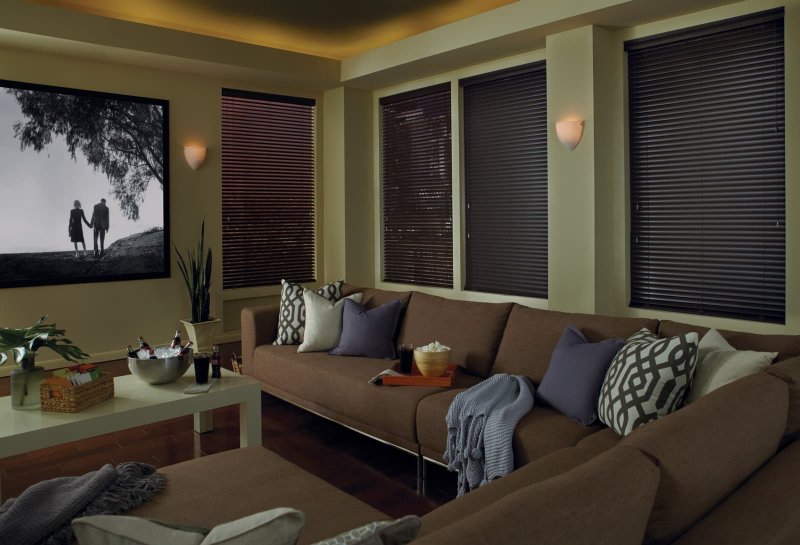 Wooden blinds in the interior