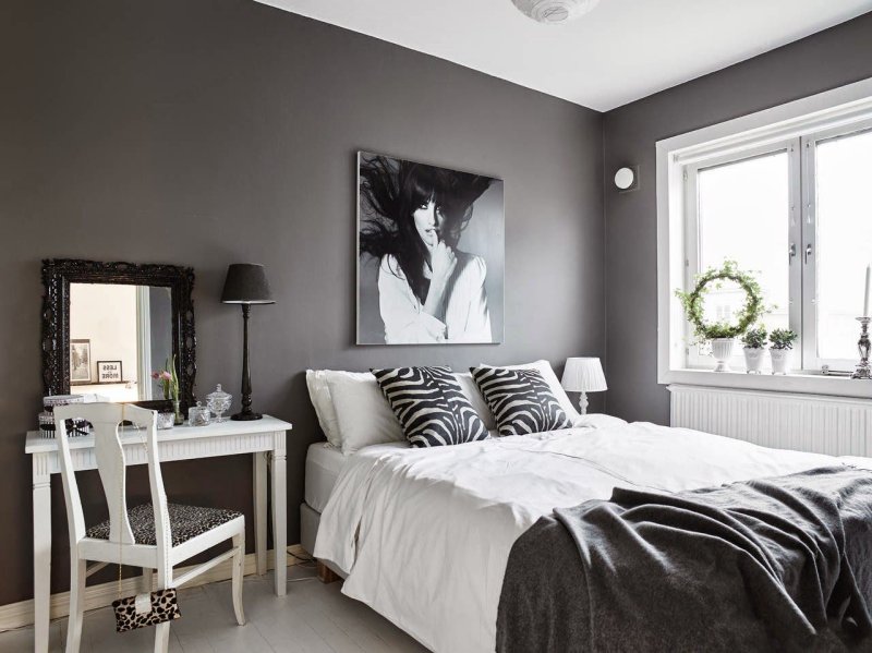 Scandy style bedroom gray