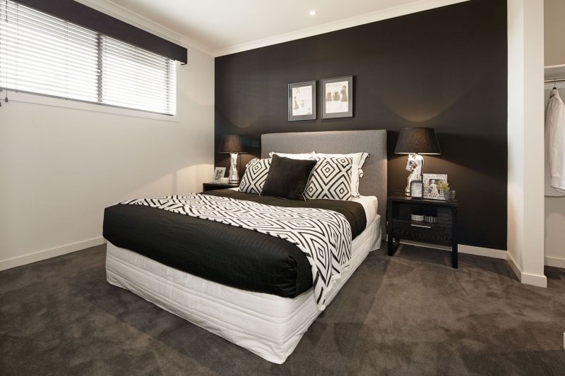 Total Black bedroom