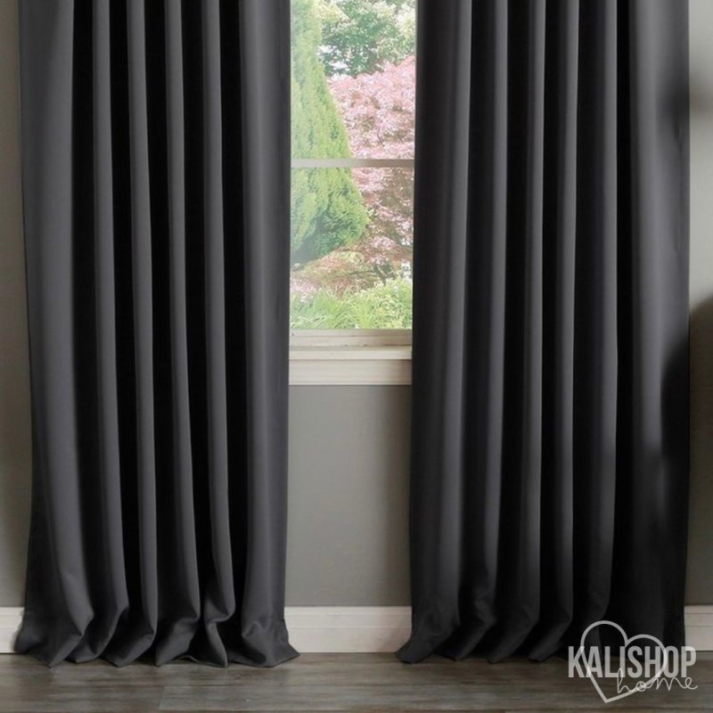 Dark gray curtains