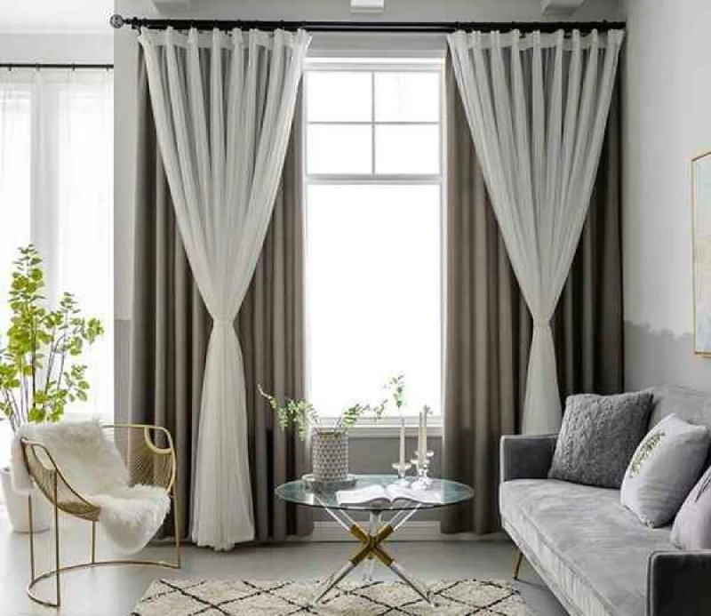 Two -layer curtains for the living room