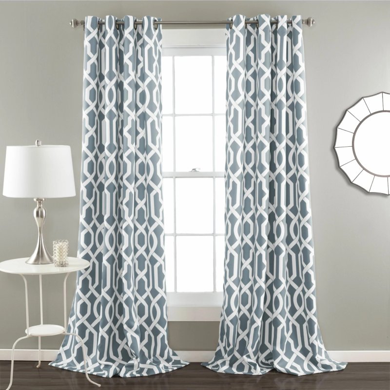 Geometric print curtains