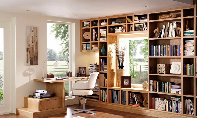 Interior with book shelves