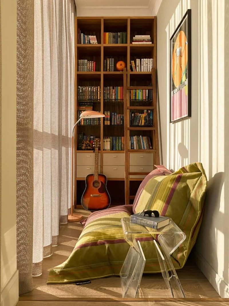 Interior with book shelves