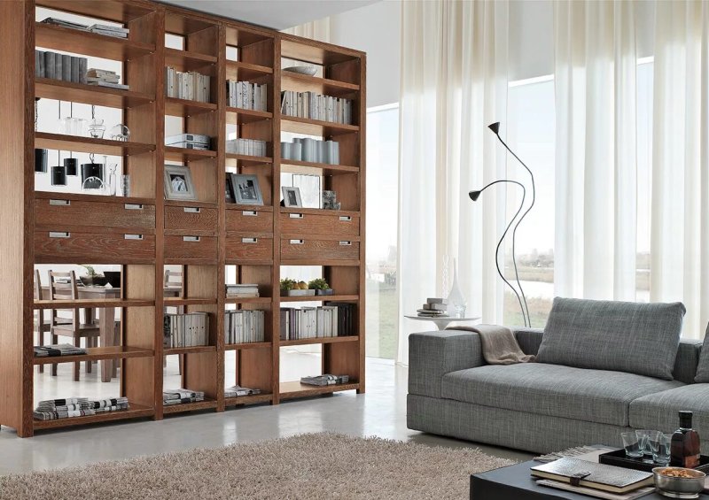 Book racks in the interior