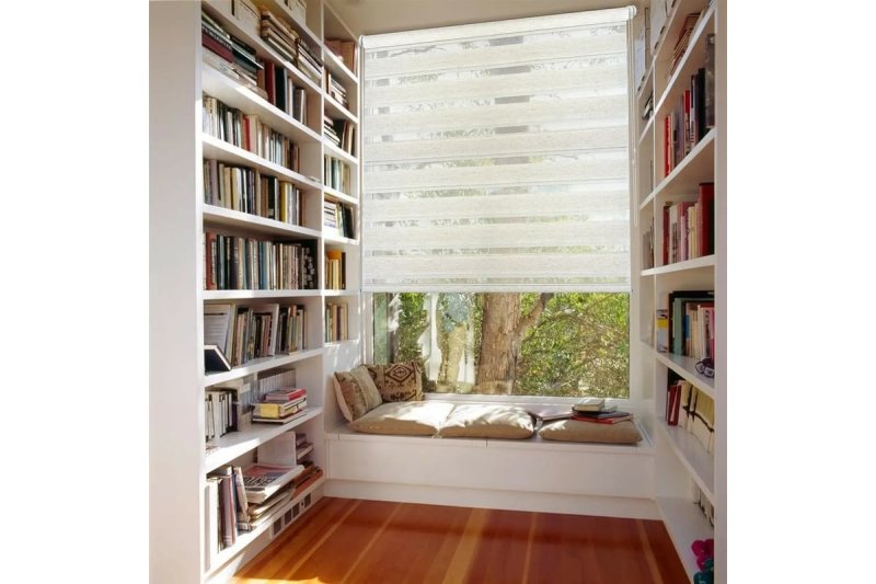 Interior with book shelves