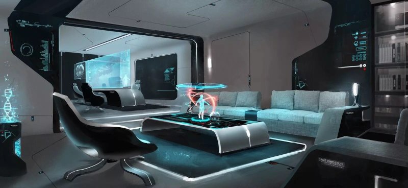 Futuristic interior electric